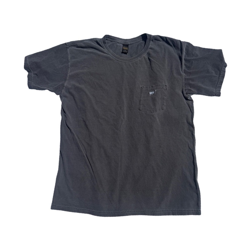 10.Deep Vintage Faded Grey Heavyweight Pocket‎ Tee L